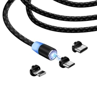 Кабель Colorway USB - 3в1 Magnetic 2.4А 1м Black (CW-CBUU020-BK)