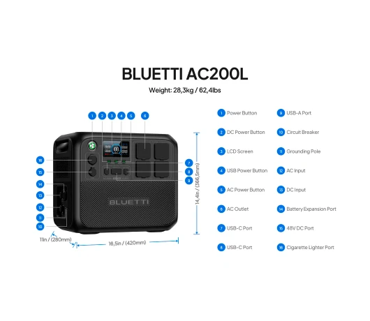 Зарядная станция Bluetti AC200L (2048Wh/2400W)