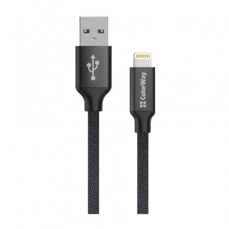 Кабель Colorway USB - Lightning 2.1А 2м Black (CW-CBUL007-BK)