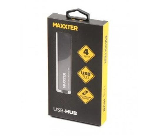 Концентратор Maxxter HU3A-4P-02 на 4 порти USB 3.0 Type-A