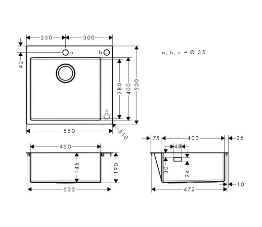 Мийка кухонна Hansgrohe S51 (43312380)