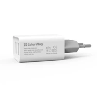 Зарядний пристрій Colorway 2USB AUTO ID 2.1A (10W) (CW-CHS015-WT)
