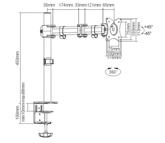 Кронштейн для монитора ITech MBS-03F