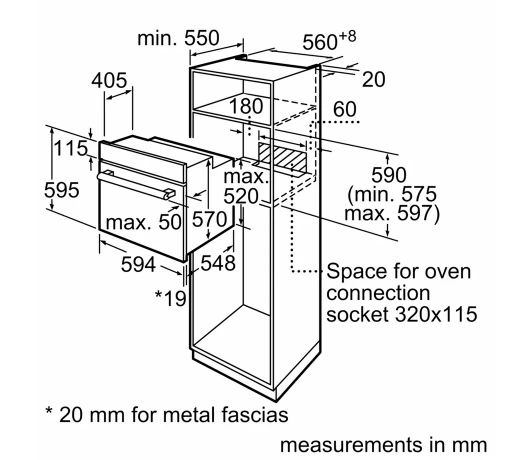 Встраеваемый духовой шкаф Bosch HBJ558YB3Q