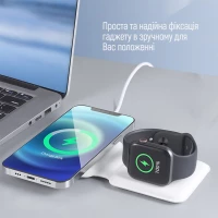 Беспроводное зарядное устройство Colorway MagSafe Duo Charger 15W for iPhone (White) (CW-CHW32Q-WT)