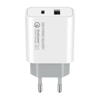 Зарядний пристрій Colorway Type-C PD + USB QC3.0 (20W) V2 (CW-CHS025QPD-WT)