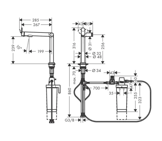 Смеситель кухонный Hansgrohe  Aqittura M91 (76804670)