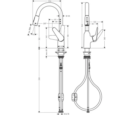 Змішувач для кухні Hansgrohe Focus M42 (71801000)