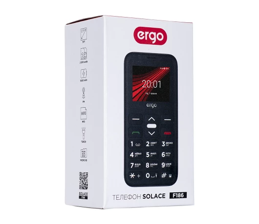 Мобильный телефон ERGO F186 (Solace) Black