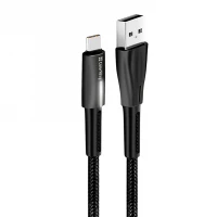 Кабель Colorway USB - Type-C (zinc+led) 2.4А 1м Black (CW-CBUC035-BK)