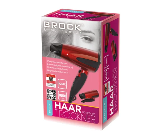 Фен BROCK HD 8501 RD 1,6кВт