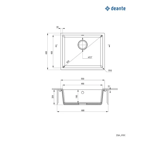Мойка кухонная Deante Corda (ZQA_G10C)