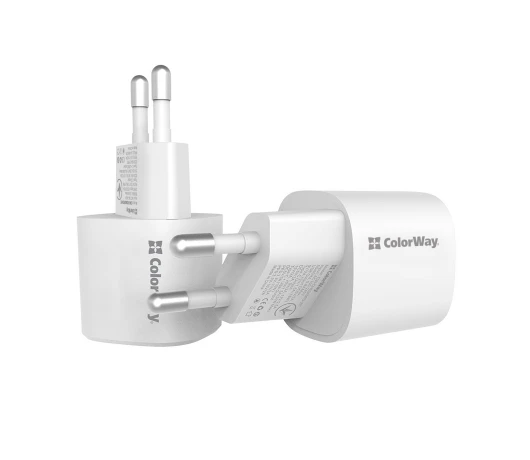 Зарядное устройство Colorway PD Port Type-C PD + USB QC3.0 33W white (CW-CHS043PD-WT)