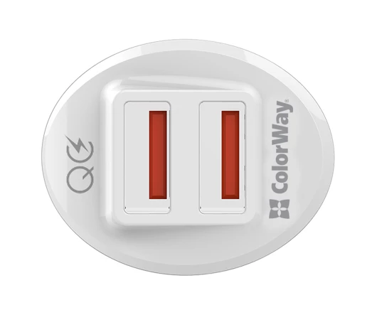 Автомобильное зарядное устройство Colorway 2USB Quick Charge 3.0 (36W) White (CW-CHA011Q-WT)