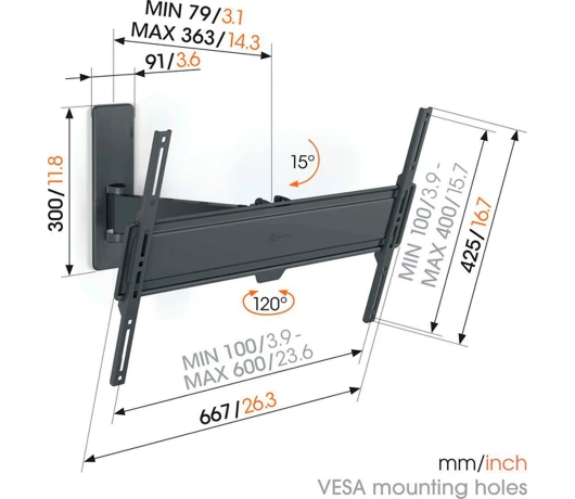 Кронштейн для телевізора VOGELS TVM 1623 Black