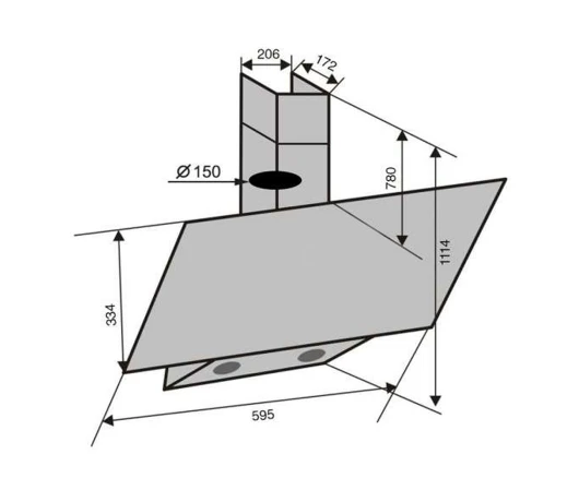 Вытяжка Ventolux MIRROR 60 BG (1000) TC MS