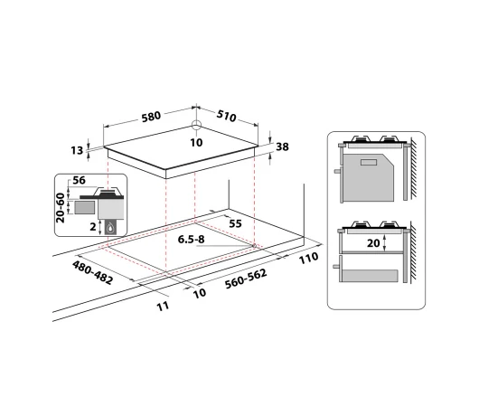 Встраеваемая поверхность Whirlpool TKRL660IX