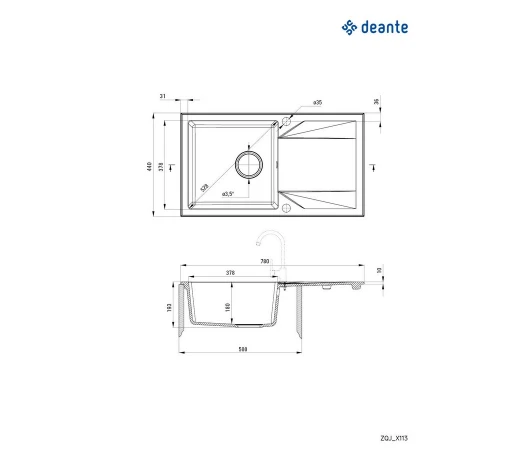 Мийка кухонна Deante Evora (ZQJ_G113)