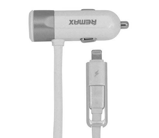 Автомобільний зарядний пристрій Remax 1 USB 3,4A (RCC102) + cable 2in1 iPhone/micro