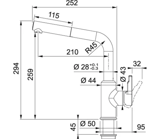 Змішувач для кухні Franke Urban Pull Out (115.0595.089)