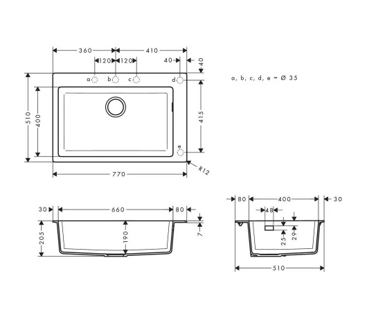 Мойка кухонная Hansgrohe S51 (43313290)