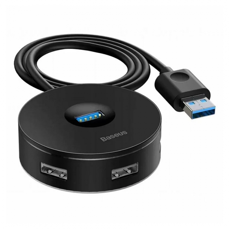 USB HUB Baseus round box (Type-C to 1USB3.0 + 3USB2.0) Black