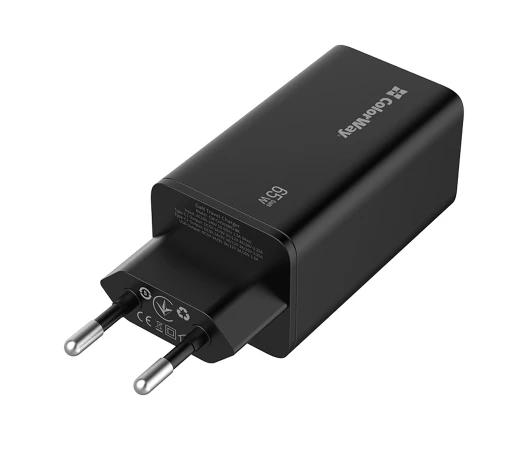 Зарядное устройство Colorway GaN3 Pro PD (USB-A + 2USB-C) (65W) Black (CW-CHS039PD-BK)