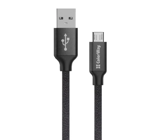 Кабель Colorway USB - MicroUSB 2.1А 2м Black (CW-CBUM009-BK)