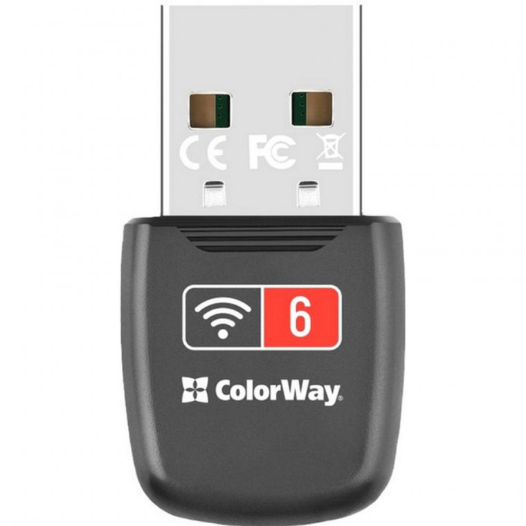 Сетевая карта СolorWay Wi-Fi 6 286 Мбіт/с Black (CW-AD-W1)