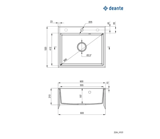 Мойка кухонная Deante Andante (ZQN_2103)