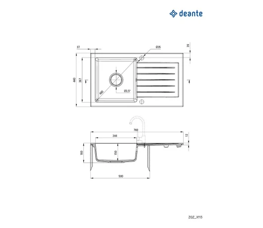 Мойка кухонная Deante Zorba (ZQZ_S113)