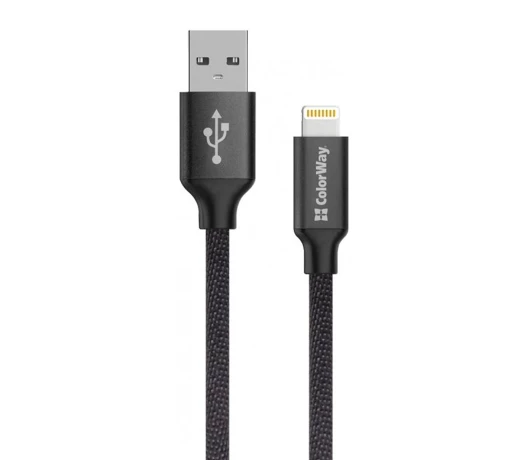 Кабель Colorway USB - Lightning 2.1А 1м Black (CW-CBUL004-BK)