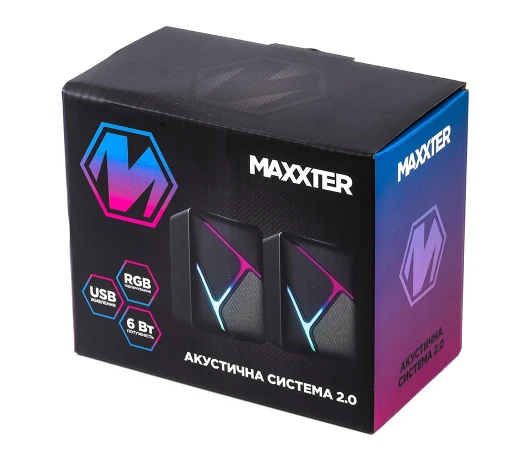 Компьютерная акустика 2.0 Maxxter CSP-U004RGB