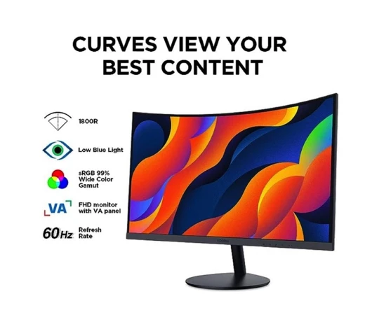 Монітор KOORUI 23.6 Curved VA/1800R Black FHD 60HZ (24N5C)