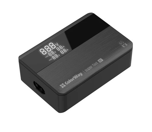 Зарядное устройство Colorway PD (2USB-A + 2USB-C) (65W) Black (CW-CHS040PD-BK)