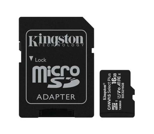 Карта пам'яті KINGSTON microSD 16GB Canvas (R100/W10) clas10 + ad