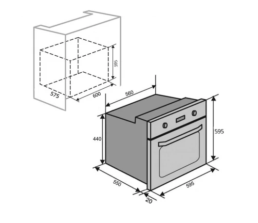 Вбудована духова шафа VENTOLUX BRISTOL 6 MT (WH)