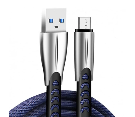 Кабель Colorway USB - MicroUSB (zinc) 2.4А 1м Blue (CW-CBUM011-BL)
