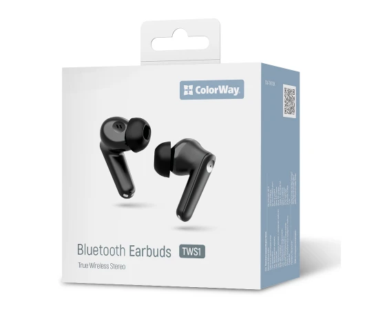 Навушники СolorWay Slim TWS-1 Earbuds Long Life Black (CW-TWS1BK1)