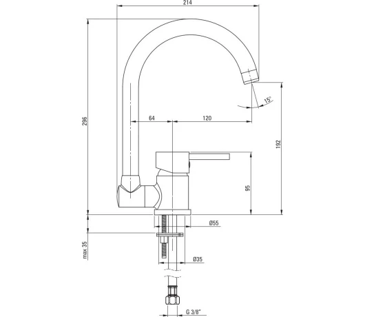 Змішувач для кухні Deante Aster (BCA_061M)