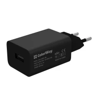 Зарядний пристрій Colorway 1USB AUTO ID 2A (10W) + micro (CW-CHS012CM-BK)