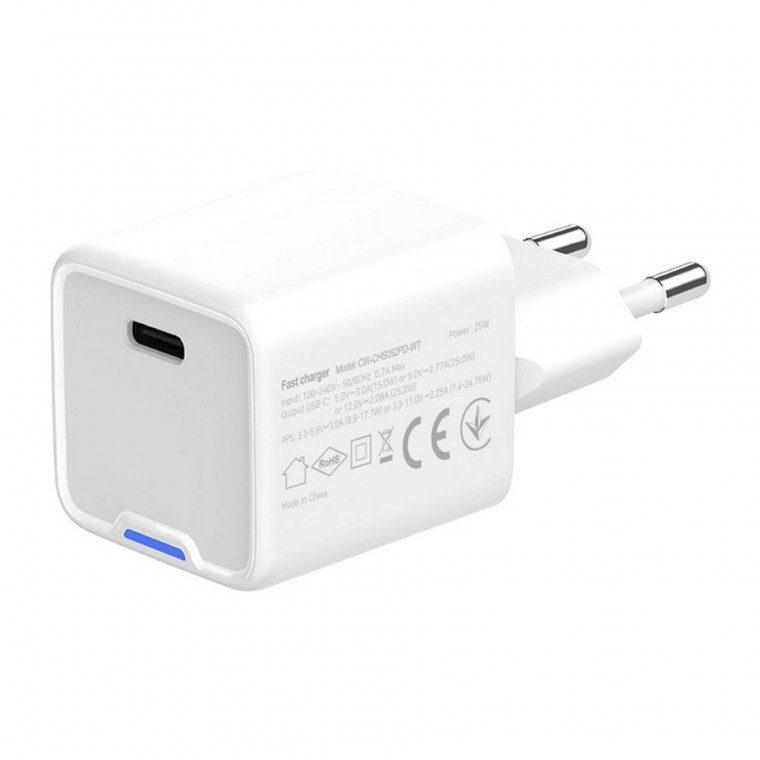 Зарядний пристрій Colorway GaN3 Mini 25W PD Port PPS USB-C White (CW-CHS052PD-WT)