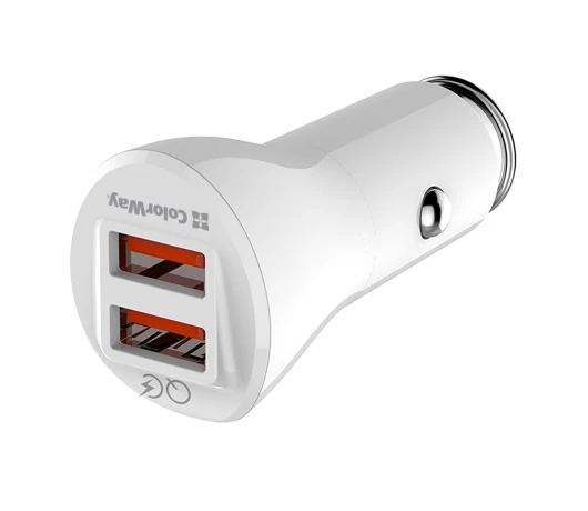 Автомобильное зарядное устройство Colorway 2USB Quick Charge 3.0 (36W) White (CW-CHA011Q-WT)