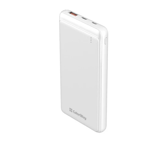 Зовнішній акумулятор Colorway (CW-PB100LPG3WT-PD) 10000mAh Slim White