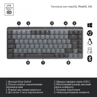 Клавиатура беспроводная Logitech MX Mechanical Mini Graphite (920-010780)