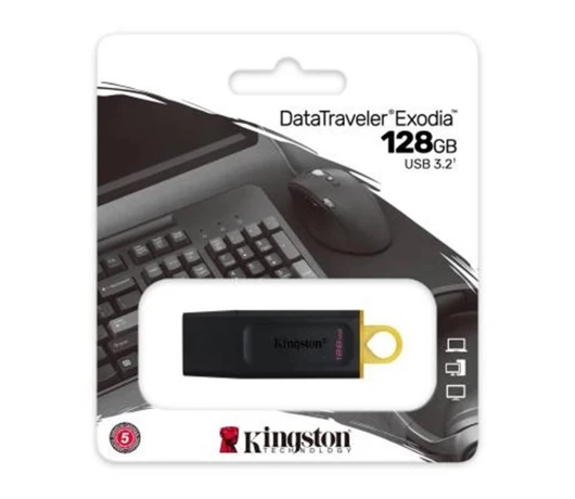 Флешка Kingston USB 3.2 DT Exodia 128GB Black/Yellow