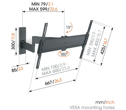 Кронштейн для телевізора VOGELS TVM 1643 Black