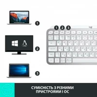 Клавиатура беспроводная Logitech MX Keys Mini Pale Grey (920-010499)