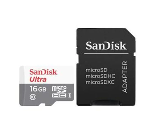 Карта пам'яті SanDisk microSD 16GB class 10 з адаптером