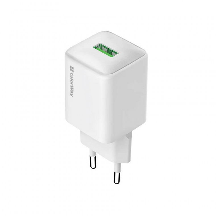 Зарядное устройство Colorway 1USB Quick Charge 3.0 (18W) V2 (CW-CHS063Q-WT)